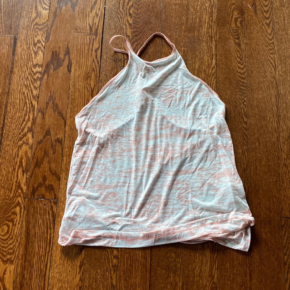 Nike Pink Striped High Neck Sleeveless Tank Top SIZE S Racerback